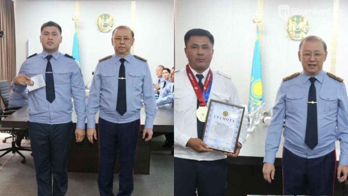 Полицейских наградили за отличную службу в Туркестанской области. Фото: polisia.kz